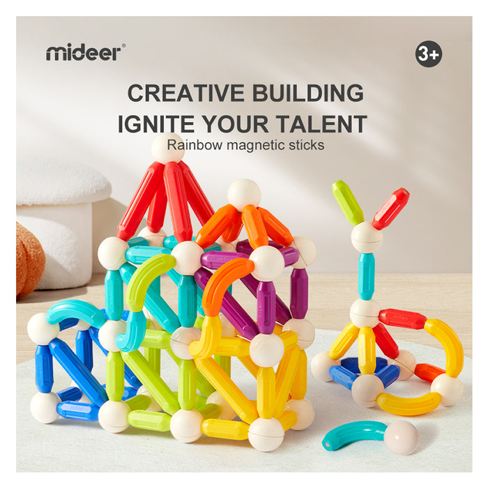 Mideer Rainbow Magnetic Sticks Available in 60pcs and 100pcs