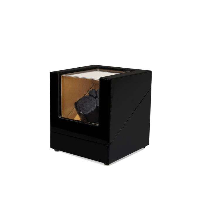 [1 Year Warranty] OTTO DUAL Watch Winder for Automatic Watch Piano Black Brown Suede Interior with TPD, LED LIGHT Functions and Suede Interior