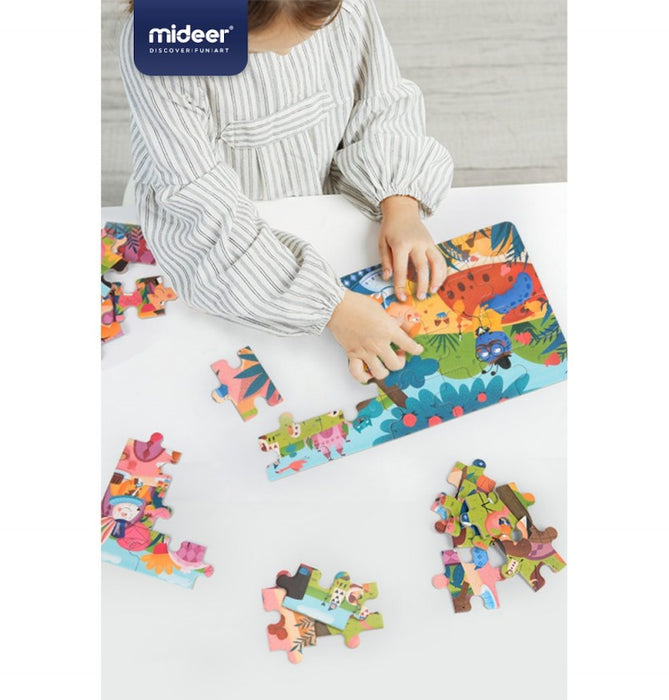 MiDeer Fairy Tale Puzzle 36pcs. 4 Themes; Three Little Pigs, Little Red Riding Hood, Snow White and Alice in Wonderland