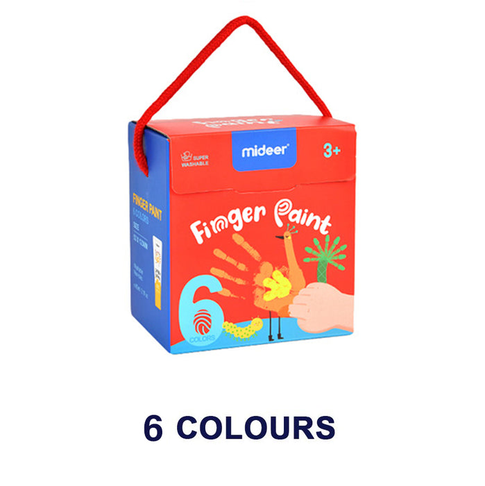 MiDeer Kids Washable 6 Colours Finger Paint with Fingers