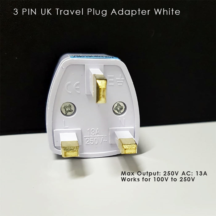 (3PCS) UK 3 Pin Plug Travel Adaptor 3-pins Power Adaptor Power Converter Multiplug Universal Singapore