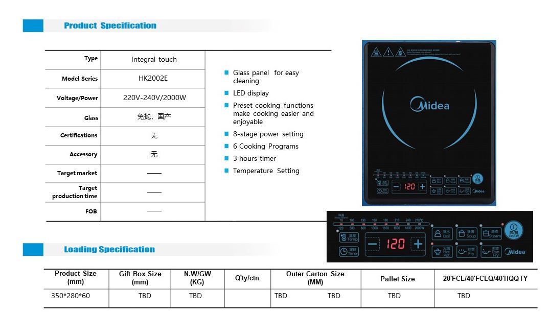 Midea Induction Cooker with FREE 28cm Pot MIC2233