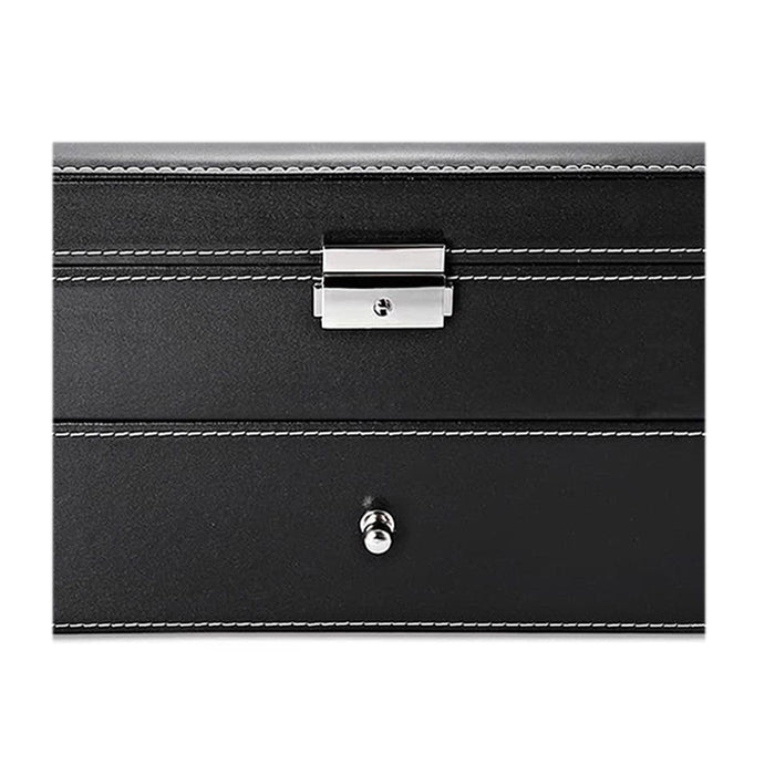 20 slots Watch Storage Box Display PU Leather Case in Silver Hardware