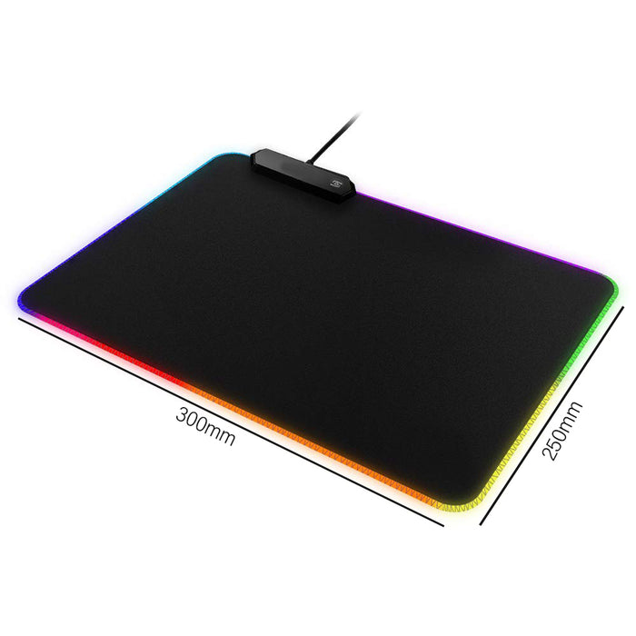 30cm RGB Mouse Pad Gaming Non Slip Rubber Base Gaming Mousepad Small with 12 Lighting Modes LED Mouse Pads