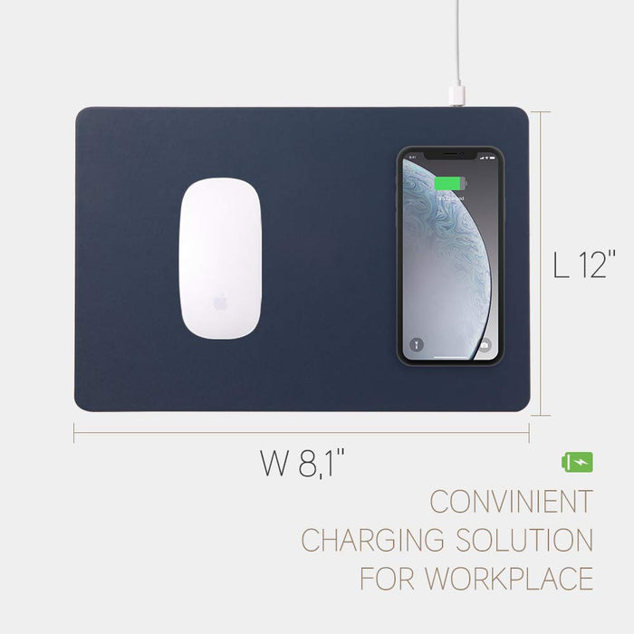 POUT HANDS 3- Wireless Charging Mouse Pad- Dust Gray/Midnight Blue/ Latte Cream