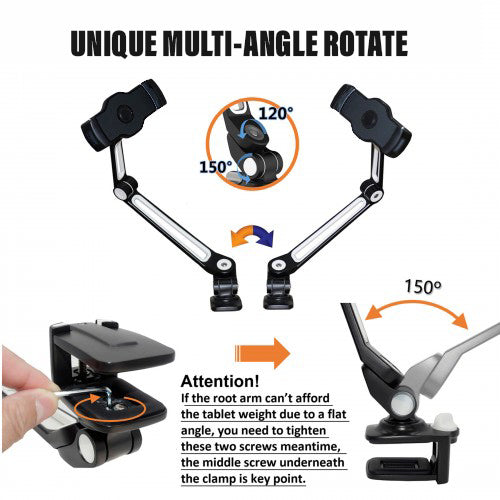 360 Deg Adjustable Flexi Holder Mount Clamp For Phone Tablet Monitor