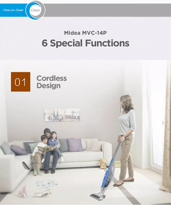 Midea Wireless Handstick Vacuum Cleaner 0.3L Model MVC-14P