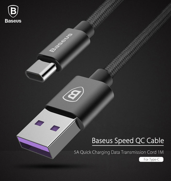 Baseus 5A Max. Speed QC Cable Type C (2 Colors)