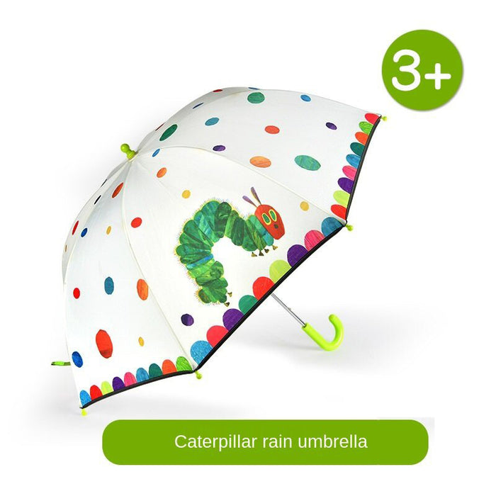 MiDeer Kids Clear Umbrella / Kids Sunshade Designs, Dinosaur by Tatsuya Miyanishi Or Hungry Caterpillar by Eric Carle, Spring Garden, Summer Beach