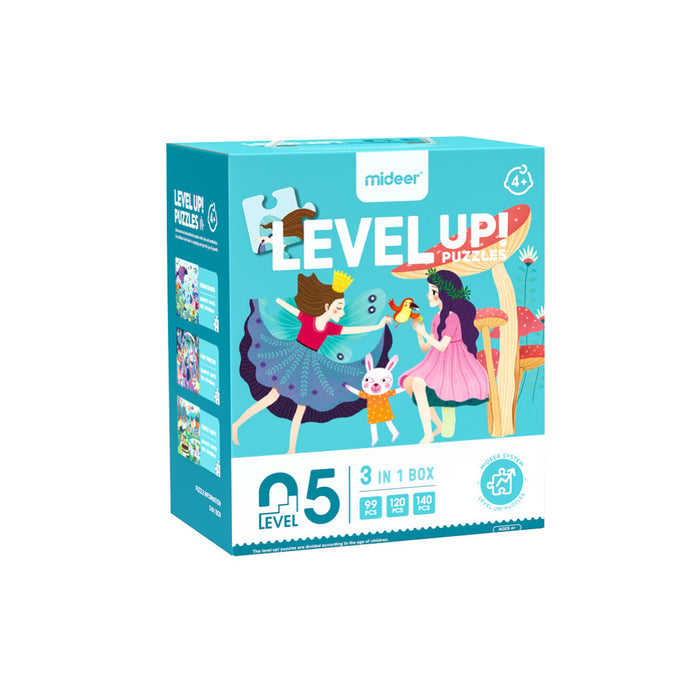 MiDeer Level Up Jigsaw Puzzles Level 5, Three Themes for Kids Ages 3 Up