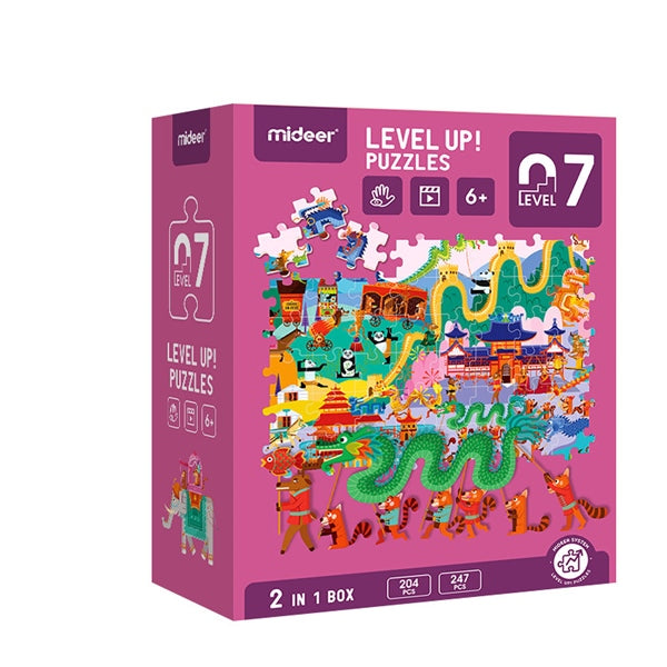 MiDeer Level Up Jigsaw Puzzles Level 7 HUMAN GEOGRAPHY Theme for Kids Ages 3 Up
