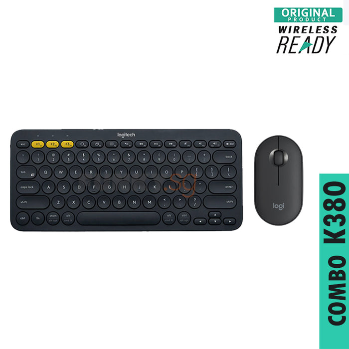 COMBO Logitech K380 Multi Device Bluetooth Keyboard and Pebble Mouse For Mac/ PC/ Mobile