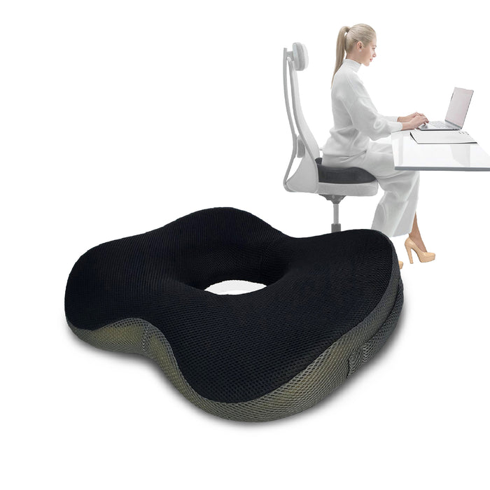 Donut Seat Cushion Hip Shaping Pillow + Cooling Pad- Mesh Black/Grey