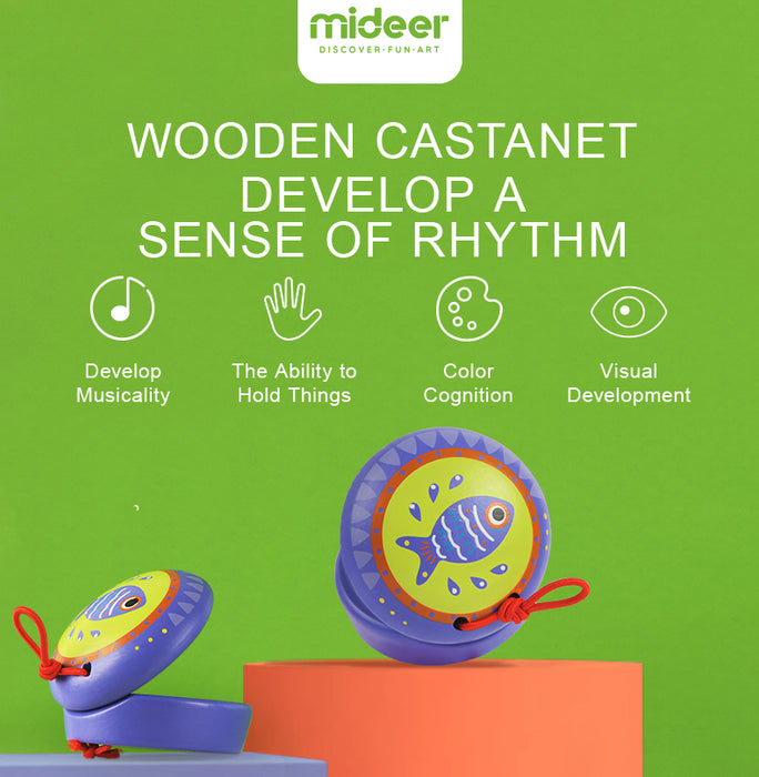 MiDeer Castanet Orff Kids Musical Instrument in Wooden Bamboo