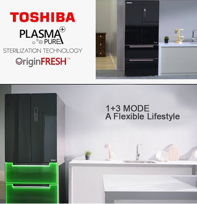 TOSHIBA 503L Fridge French Door Refrigerator GR-RF532(WE)-PGX(22) FREE DELIVERY