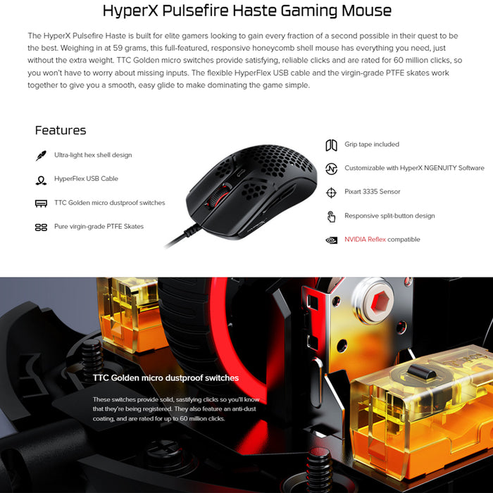 HyperX Pulsefire Haste Gaming Wired Mouse HMSH1-A-BK/G