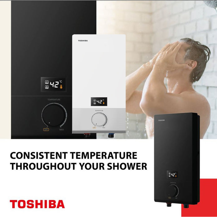 TOSHIBA Instant Electric Water Heater with LED Temperature Display DSK33ES5SB & DSK33ES5SW