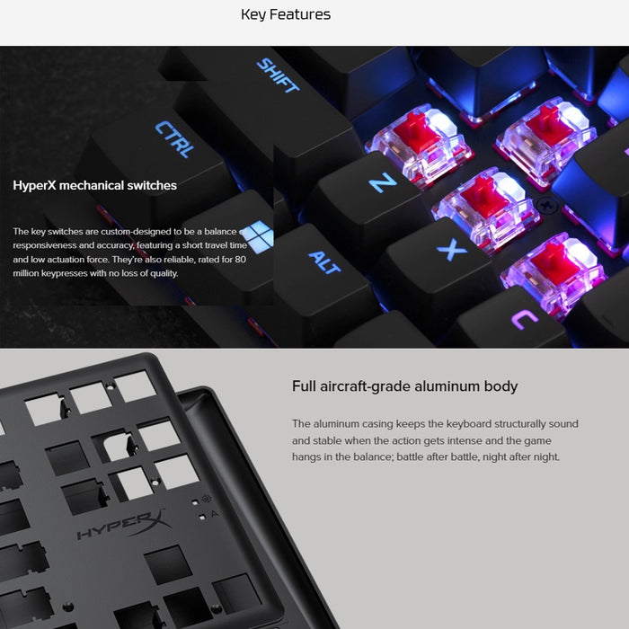 HyperX Alloy Origins Core Mechanical Gaming Keyboard. Tenkeyless Mechanical Gaming Keyboard