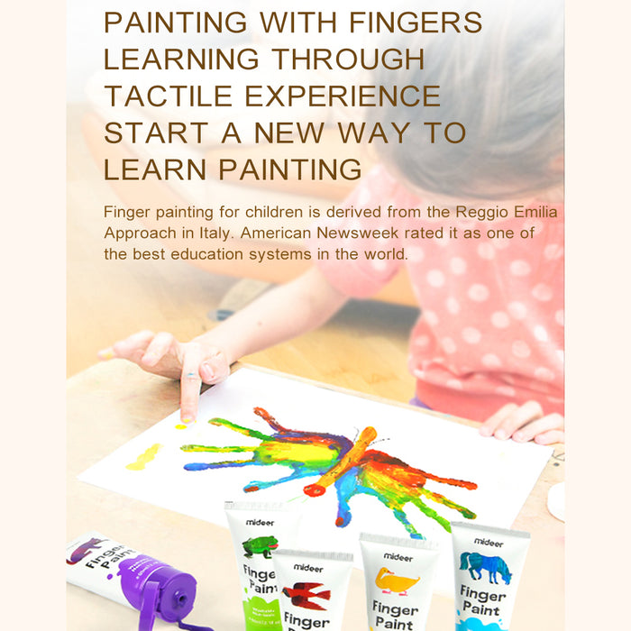 MiDeer Kids Washable 8 Colours Finger Paint with Fingers