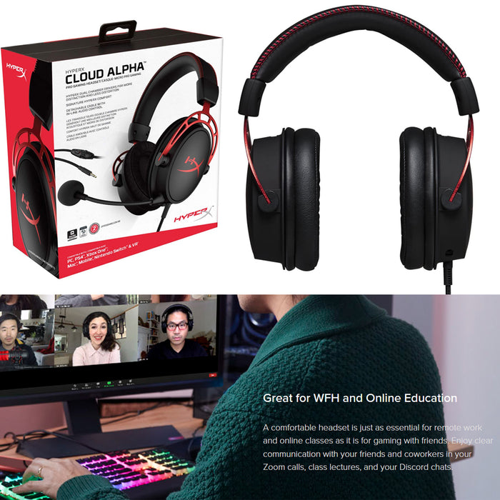 HyperX Cloud Alpha Gaming Headset for PS4 / Nintendo Switch HX-HSCA-RD/AS