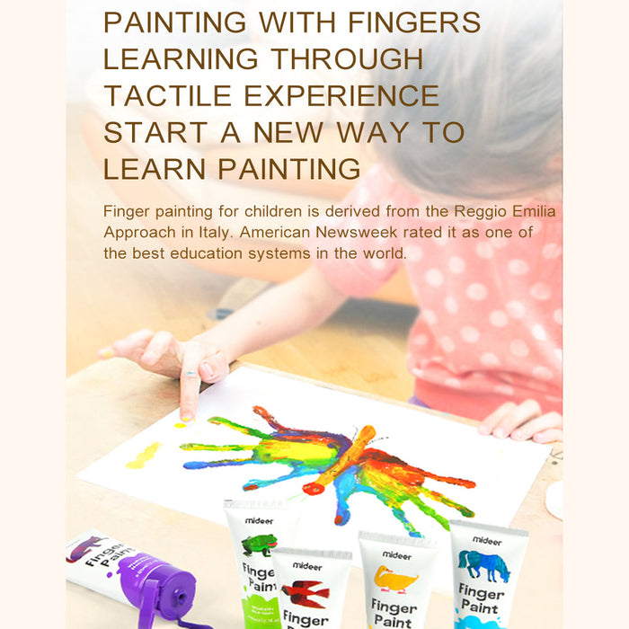 MiDeer Kids Washable 12 Colours Finger Paint with Fingers