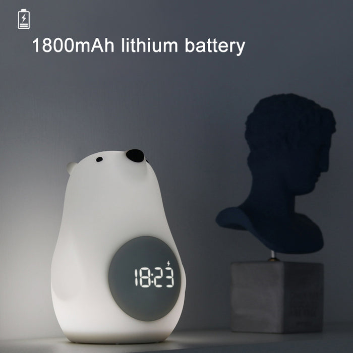 Silicone Bear Alarm Clock with Night Light Alarm