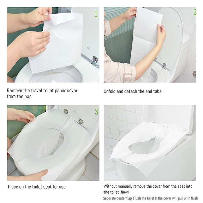 Flushable Toilet Seat Paper Covers 250Pcs  Mess-Free Toilet Paper Safety Cover for use in Commercial Home Travel