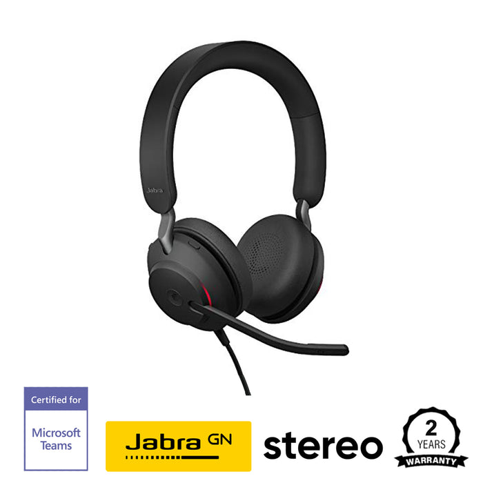 [Preorder] Jabra Evolve2 40 Stereo MS / UC Wired Headphones, USB-A / USB-C Noise Cancellation Headset