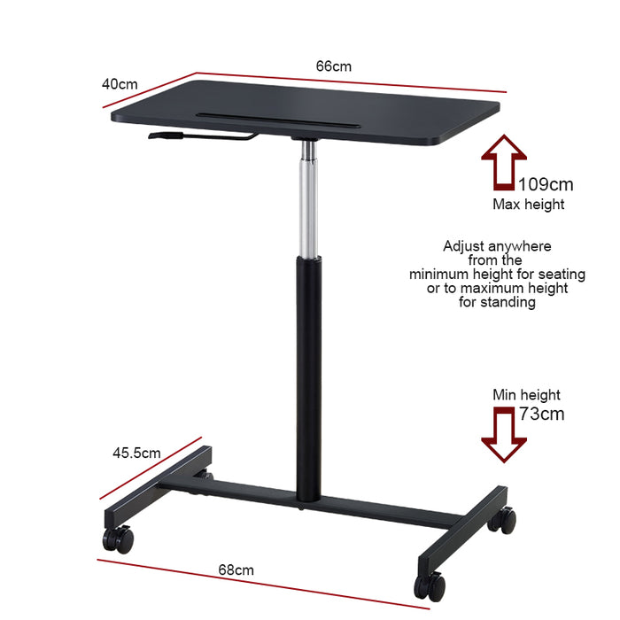 Ergonomic Mobile Desk/ Height Adjustable Sit-Stand Desk with Gas Lift