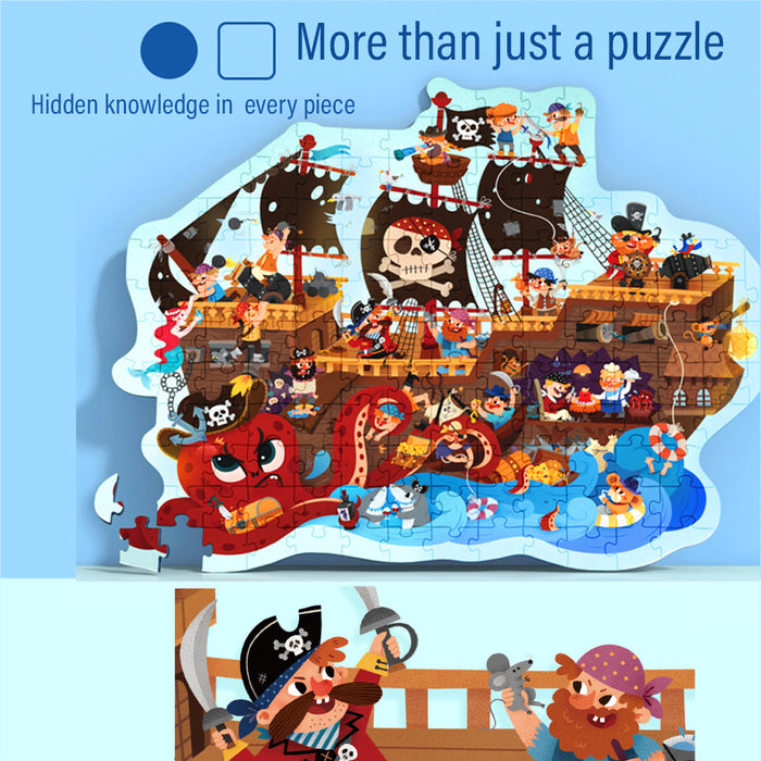 MiDeer Irregular Shape Puzzle Pirate Theme Irregular Shape Puzzle Design 142pcs