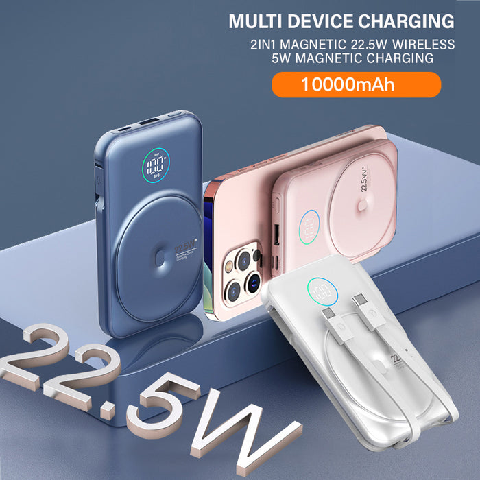 22.5W Fast Charging 10000mAh Power Bank Magnetic and Wired Dual Charging Powerbank