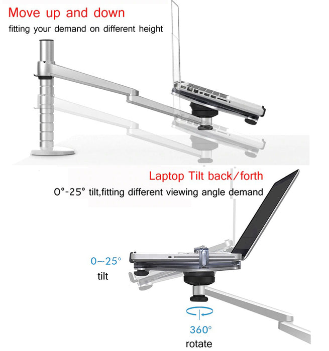 Aluminium Laptop Desk Mount Bracket Stand OA-1S TWO Arm