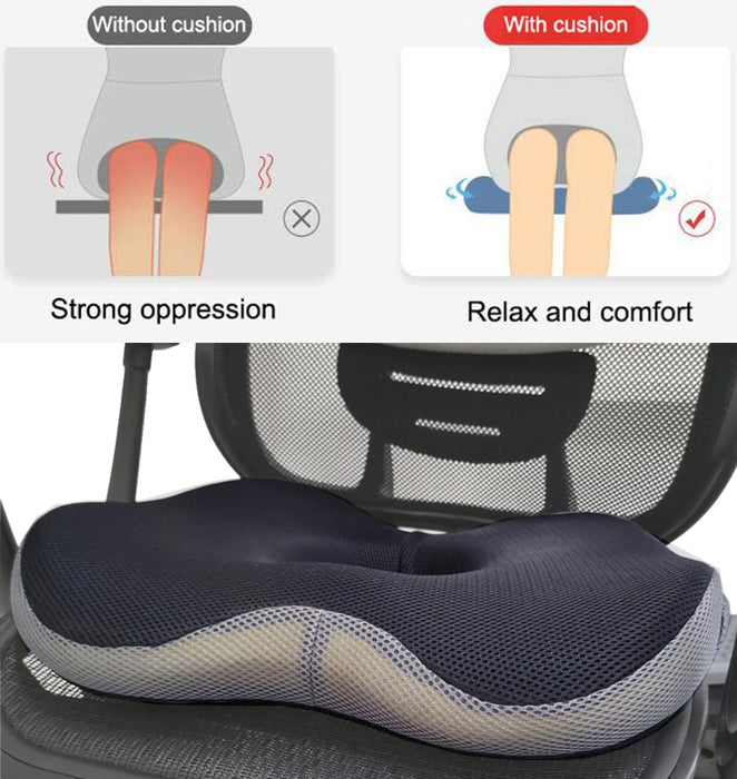 Donut Seat Cushion Hip Shaping Pillow + Cooling Pad- Mesh Black/Grey