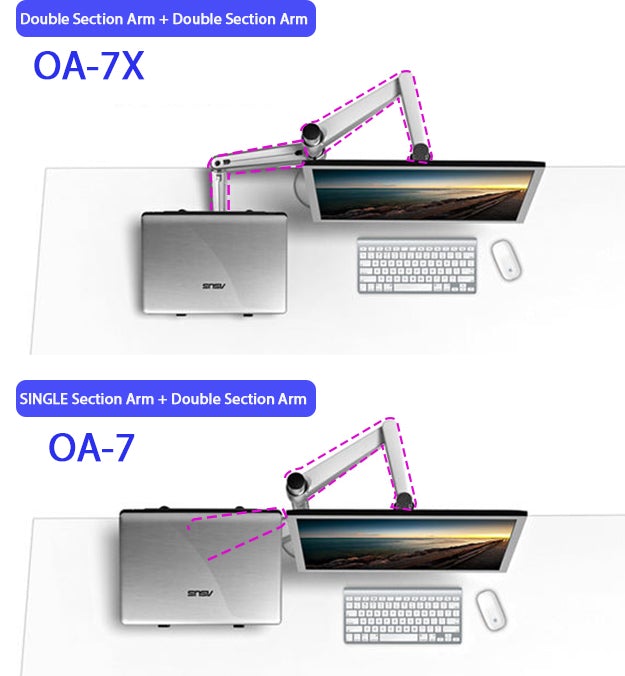 Dual Arm Mount Laptop and Monitor Stand Bracket OA-7X