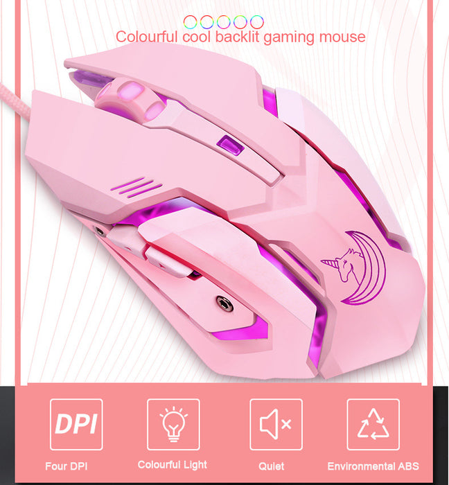 Unicorn Gaming Mouse Silent Click, LED Backlit Optical Ergonomic Gaming Mouse
