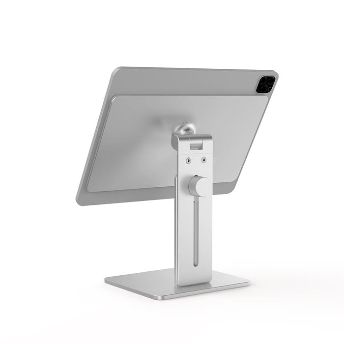 POUT EYES 11 MAX for 11"/12.9"- Height Adjustable 360 rotating Aluminum Magnetic iPad Stand- Silver+Gray/ Silver/Blue