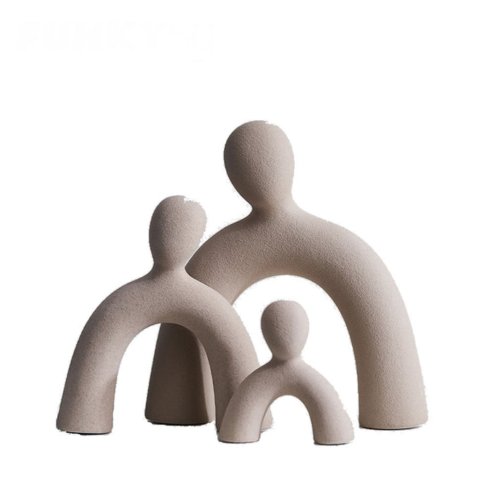 Ceramic Decoration: Family of Love, Peace, and Harmony for Home [Set of 3]