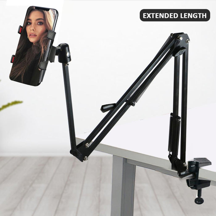 EXTRA LENGTH Professional Stand Suspension Scissor Arm Stand Table Clamp