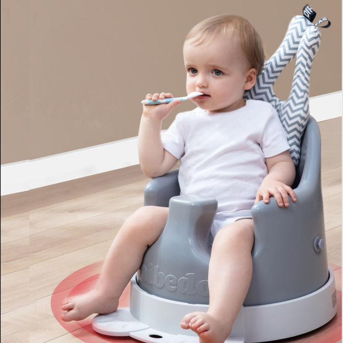 2in1 Booster Baby Chair 4pc Booster Set with Table, Foot-rest and Head Cushion (Grey Only)