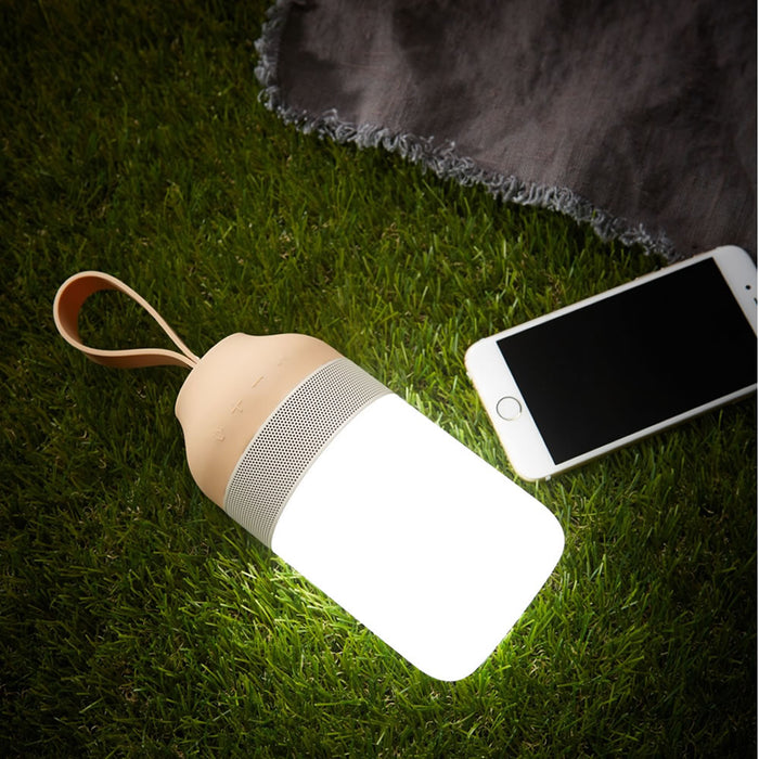POUT EARS2- Bluetooth Speaker + LED Lamp- Gray/ Cream