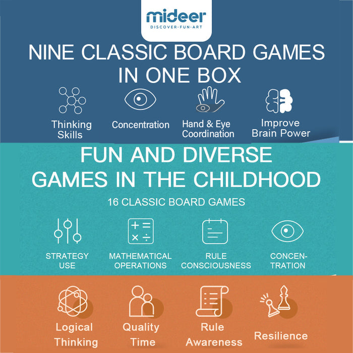 Mideer 16in1 Classic Games, Board Games for family