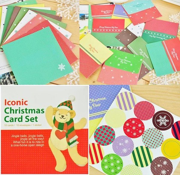 Christmas Card Set of 10pc Greeting Card Send a Christams Greeting Card
