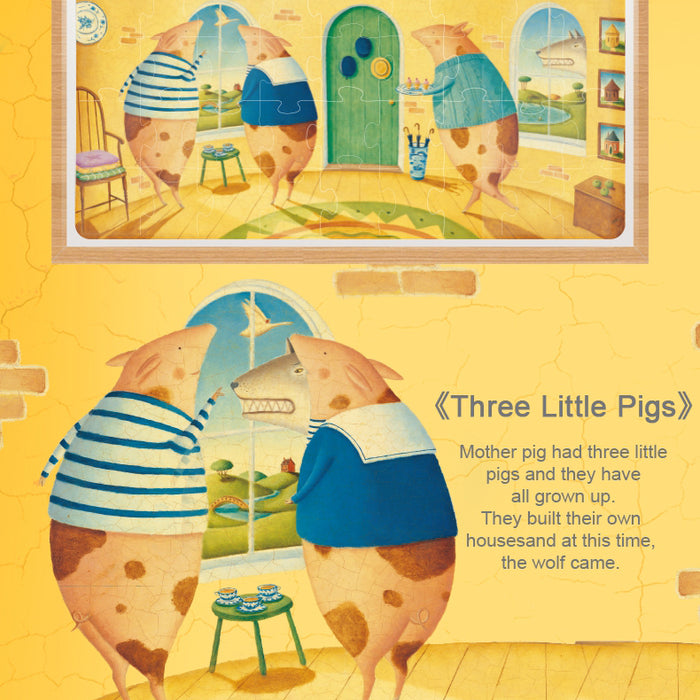 MiDeer 36 Puzzles Piece THREE LITTLE PIGS Classic Fairy Tale with Storybook Age 3 Years