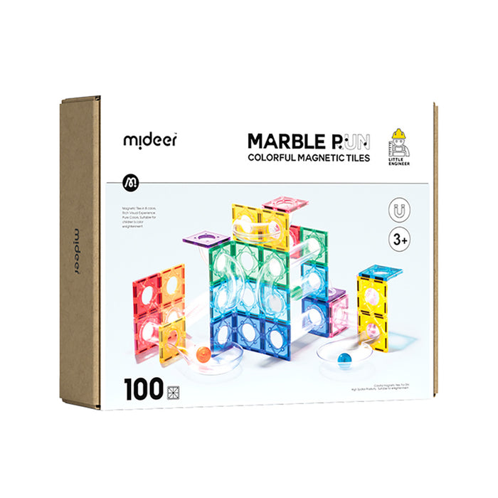 Mideer Colorful Magnetic Tiles - Marble Run 100PCS