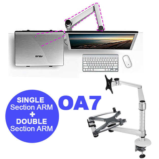 Dual Arm Mount Laptop and Monitor Stand Bracket OA-7
