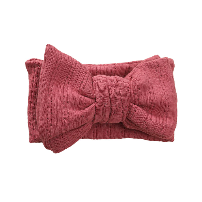 Baby Girl Kids Bow Headband Cotton Knit Set of 3 Colours Headband