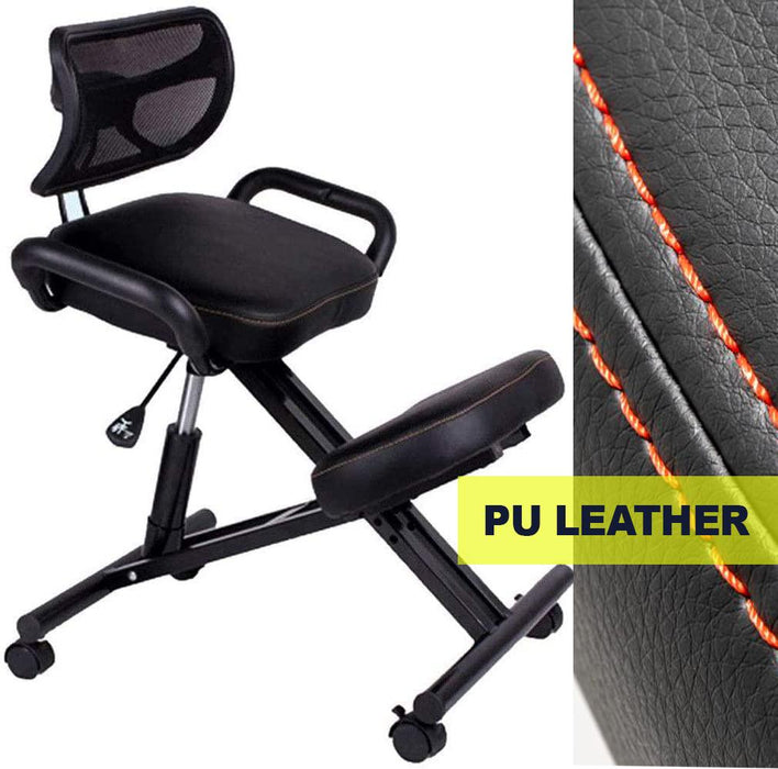Ergonomic Kneeling Home Office Chair in PU Leather