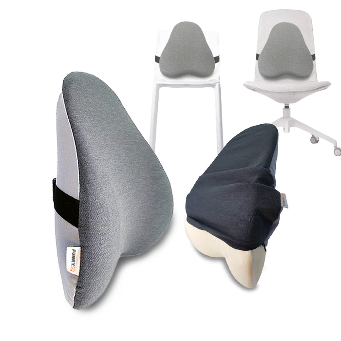 Ergonomic Pear Shaped Back Cushion- Grey