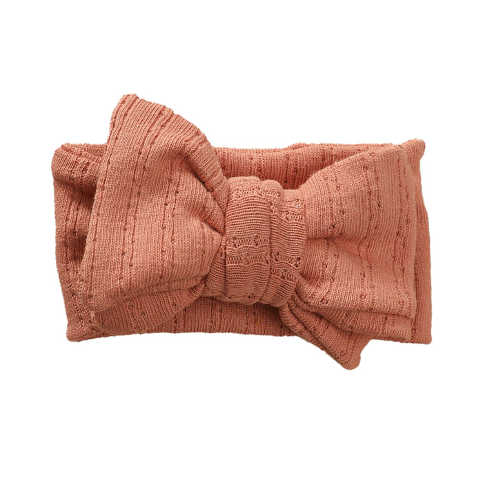 Baby Girl Kids Bow Headband Cotton Knit Set of 3 Colours Headband