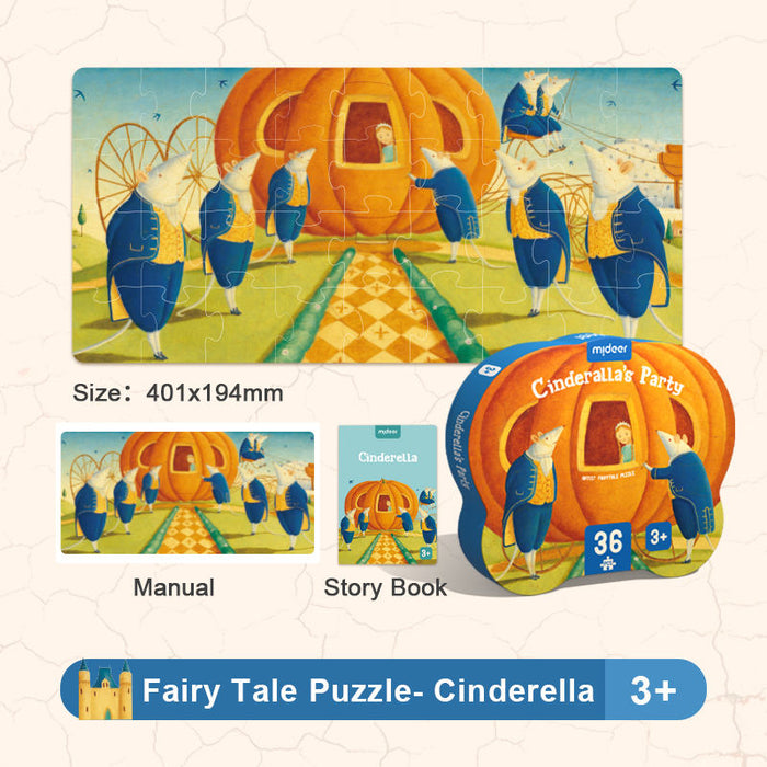 MiDeer 36 Puzzles Piece CINDERALLA PARTY Classic Fairy Tale with Storybook Age 3 Years